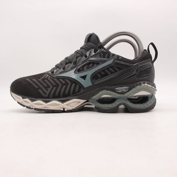 Mizuno Infinity Wave Creation Knit Women\'s 7 Sneaker Black/Gray Running Shoes